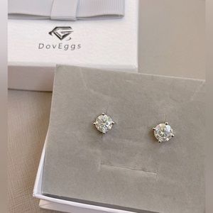 DovEggs Lab Grown Moissanite Stud Earrings